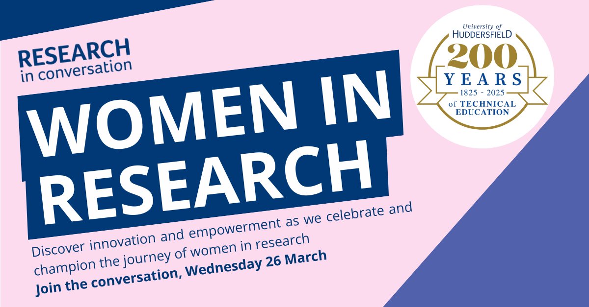 Join us at our biggest event yet! ‘Research in Conversation: Women in Research’ invites you on an exciting journey with an inspiring exploration of institutional research and the unique journeys of women researchers: Secure your place here: hud.ac/tzc