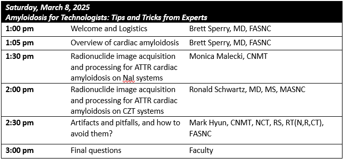 Brett Sperry, MD (@brettsperrymd) on Twitter photo Join the Masterclass on amyloidosis this weekend sponsored by <a href="/MyASNC/">ASNC Society</a>!
Multiple sessions starting tonight March 7 through March 9th. I will be chairing and speaking at the 2 hour session on March 8 for nuclear medicine technologists.
asnc.org/event/mastercl… Join the Masterclass on amyloidosis this weekend sponsored by <a href="/MyASNC/">ASNC Society</a>!
Multiple sessions starting tonight March 7 through March 9th. I will be chairing and speaking at the 2 hour session on March 8 for nuclear medicine technologists.
asnc.org/event/mastercl…