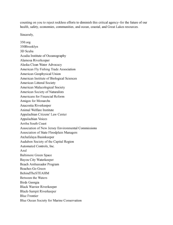 We stand with scientists and communities across the country in opposing the dismantling of <a href="/NOAA/">NOAA</a>. As climate disasters grow more severe, we need stronger science, not less.

We urge Congress to reject efforts that threaten NOAA’s mission and impact.