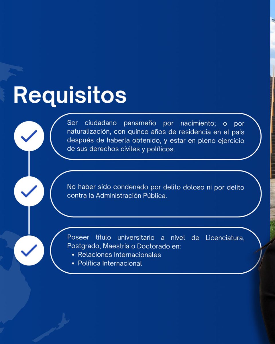 Se abre la convocatoria para el Concurso de Ingreso a la Carrera Diplomática y Consular 2025. Invitamos a todos los ciudadanos panameños y naturalizados a presentar su postulación y contribuir al prestigio de nuestra nación en el ámbito internacional.