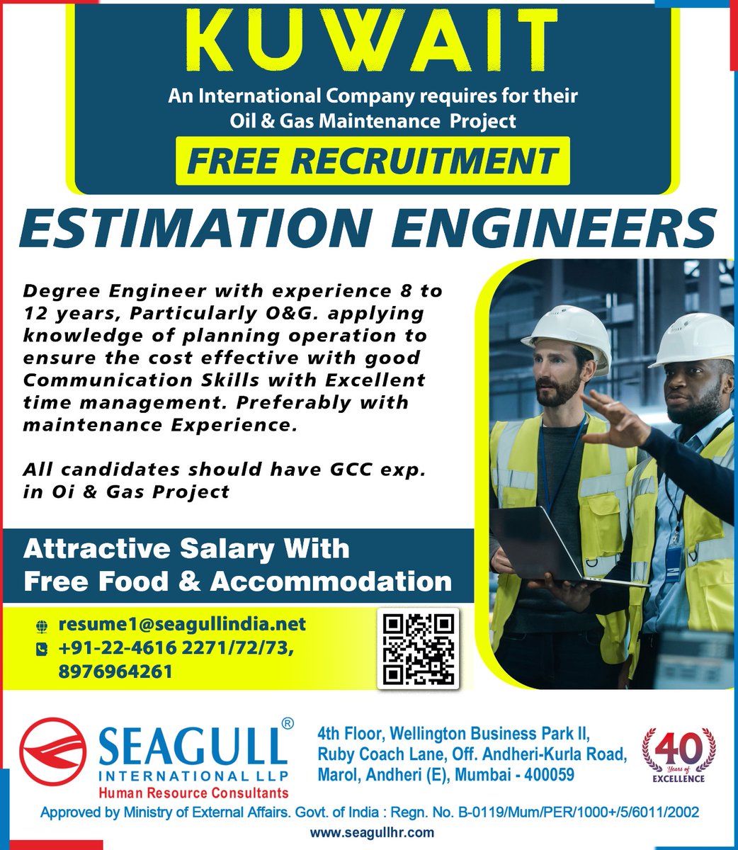hrd1_seagull's tweet image. 🇰🇼Kuwait Jobs
📍Location - Mumbai 
. 

.

.
#kuwaitjobs #estimationengineer #oilandgas