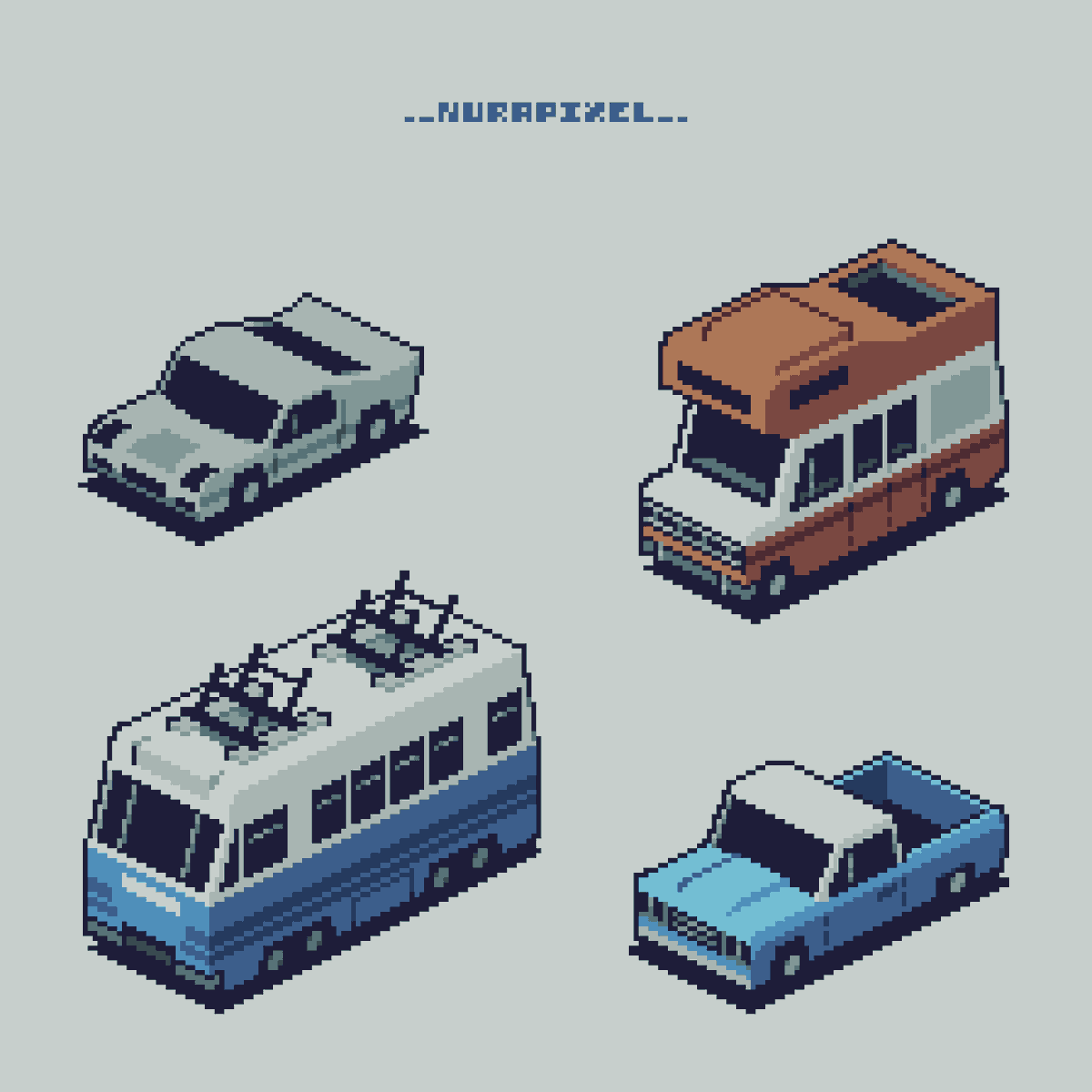 Random Blocky Pixel Art Vehicle