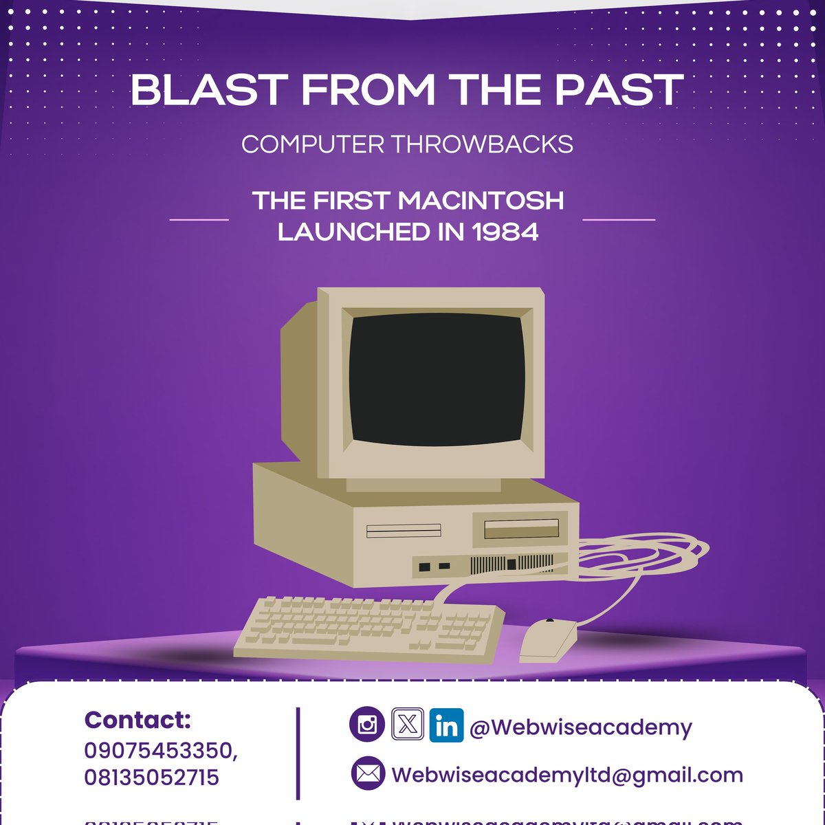webwiseacademy's tweet image. Can you believe this was considered cutting-edge? 🤯  The Macintosh was a game-changer, but it&apos;s a far cry from the technology we use today. It makes you wonder... what incredible innovations await us in the future? 

#WebwiseAcademy
#RetroTech #FutureIsNow