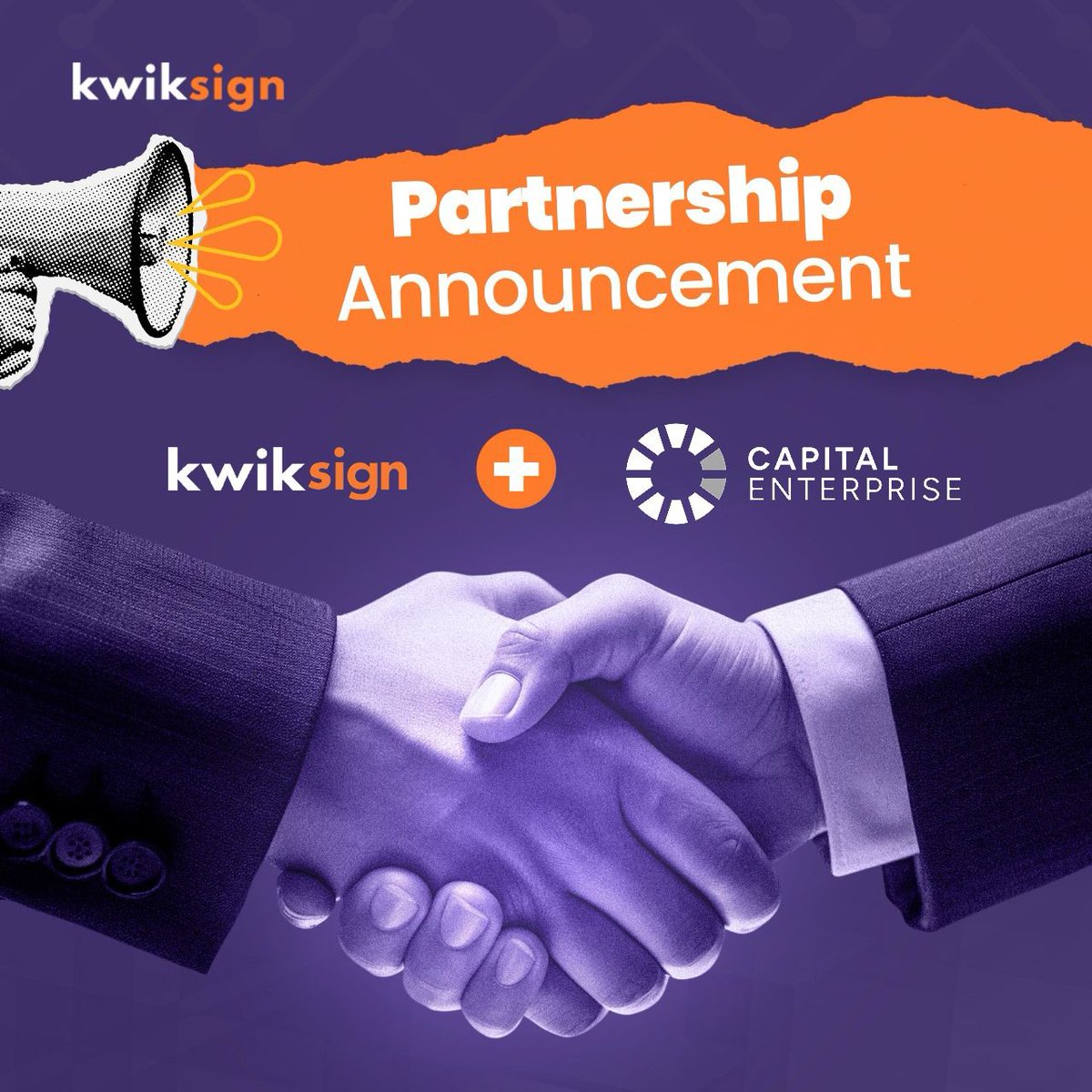 KwikTrust (@kwiktrust) on Twitter photo Exciting News!
KwikSign is thrilled to partner with <a href="/capenterprise/">Capital Enterprise</a> to bring seamless digital solutions to the next level, making document signing, validation, and collaboration more efficient than ever.
#KwikSign #Partnership #DigitalTransformation #eSignature Exciting News!
KwikSign is thrilled to partner with <a href="/capenterprise/">Capital Enterprise</a> to bring seamless digital solutions to the next level, making document signing, validation, and collaboration more efficient than ever.
#KwikSign #Partnership #DigitalTransformation #eSignature
