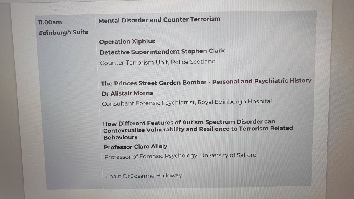 Thoroughly enjoyed attending and presenting at the Faculty of Forensic Psychistry Annual Conference in Edinburgh this week!