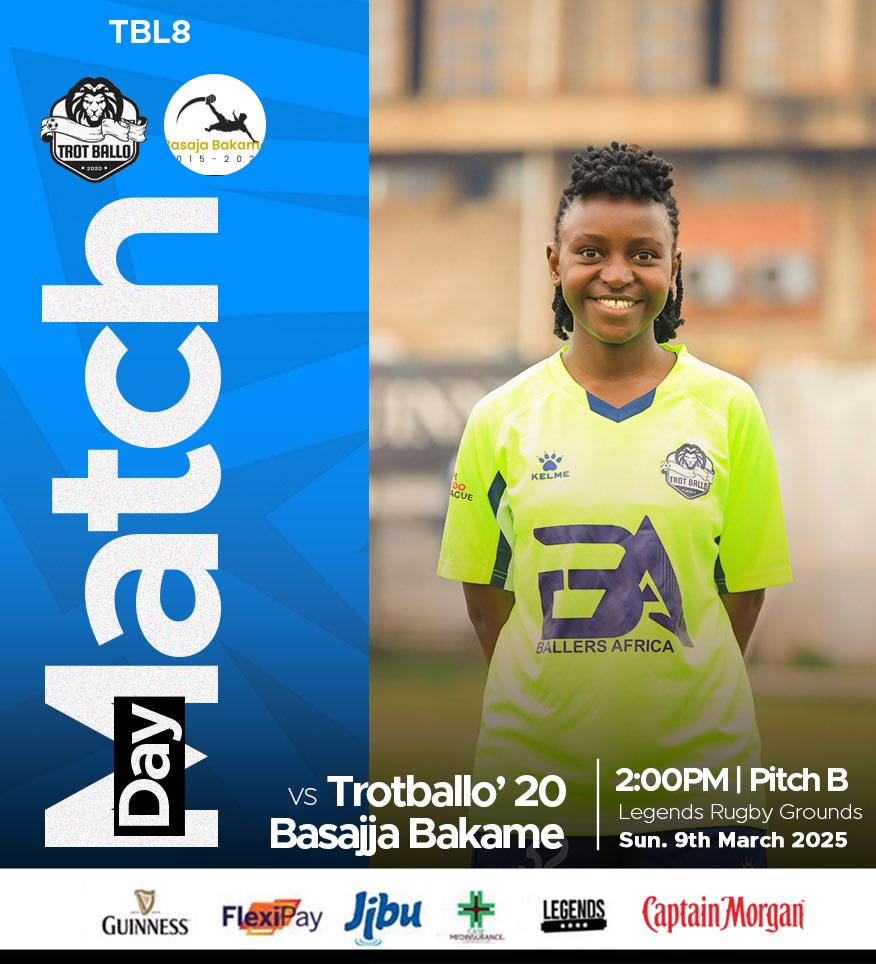 The Budo League (@thebudoleague) on Twitter photo <a href="/KBallo19/">Kommuno Ballo F.C</a> <a href="/BudoCenturions/">Budo Centurions</a> <a href="/BIFA_2016/">BIFA 16</a> <a href="/jubilewos/">Jubilewos</a> <a href="/Abachuba2012/">Abachuba_2012</a> <a href="/quadballo/">Quadballo 08</a> <a href="/BaloThurso/">ThazoBalo</a> <a href="/PBudo/">Pascal Budo</a> <a href="/Galacticos_15/">Galacticos' 15</a> <a href="/DujayFc/">Dujay FC</a> <a href="/TeamMassape/">Team Massape</a> <a href="/MondayLawFC/">Monday Law</a> Match day 7 concludes with a #TBLfriendly 🔥
<a href="/TrotBallo2020/">Trot Ballo</a> 🆚 <a href="/BasajjaBakame/">Basajja Bakame</a>
#TBL8 <a href="/KBallo19/">Kommuno Ballo F.C</a> <a href="/BudoCenturions/">Budo Centurions</a> <a href="/BIFA_2016/">BIFA 16</a> <a href="/jubilewos/">Jubilewos</a> <a href="/Abachuba2012/">Abachuba_2012</a> <a href="/quadballo/">Quadballo 08</a> <a href="/BaloThurso/">ThazoBalo</a> <a href="/PBudo/">Pascal Budo</a> <a href="/Galacticos_15/">Galacticos' 15</a> <a href="/DujayFc/">Dujay FC</a> <a href="/TeamMassape/">Team Massape</a> <a href="/MondayLawFC/">Monday Law</a> Match day 7 concludes with a #TBLfriendly 🔥
<a href="/TrotBallo2020/">Trot Ballo</a> 🆚 <a href="/BasajjaBakame/">Basajja Bakame</a>
#TBL8