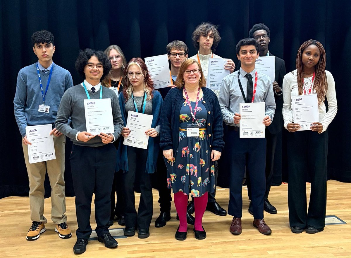 First crop of LAMDA students gained their medals and certificates today. All these students smashed grade 6 with either a merit or a distinction and now have UCAS points to be proud of too. Well done Year 12! @lamdadrama #flourish