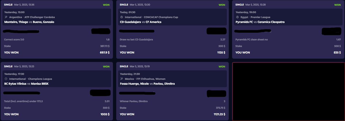 OddsNotify's tweet image. What a day yesterday in our $1k - $10k challenge!

5 bets posted and 5 winners totaling in $2532.68 profit!

Running total now at $6662.62💸