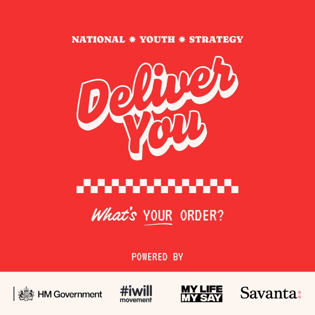 What do young people really want? Make your order and have your say on the National Youth Strategy.

Young people ages 10-21 can complete the survey, and tell the Government what they think on a range of themes.

 iwill.org.uk/NYS-Deliver-Yo…

#DeliverYou #WhatsYourOrder