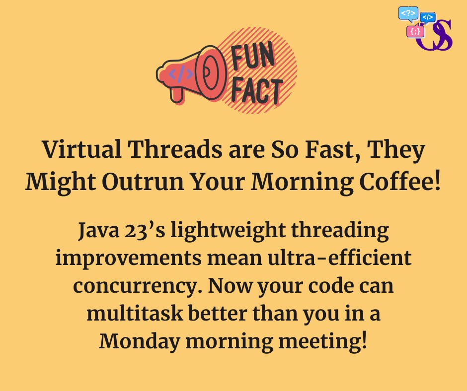 Output_String's tweet image. More speed, less lag! Java 23’s threading is faster than ever—perfect for high-performance apps. Time to code like a pro!
#Java23 #SpeedBoost #FastThreads #JavaCoding #MultitaskingMastery