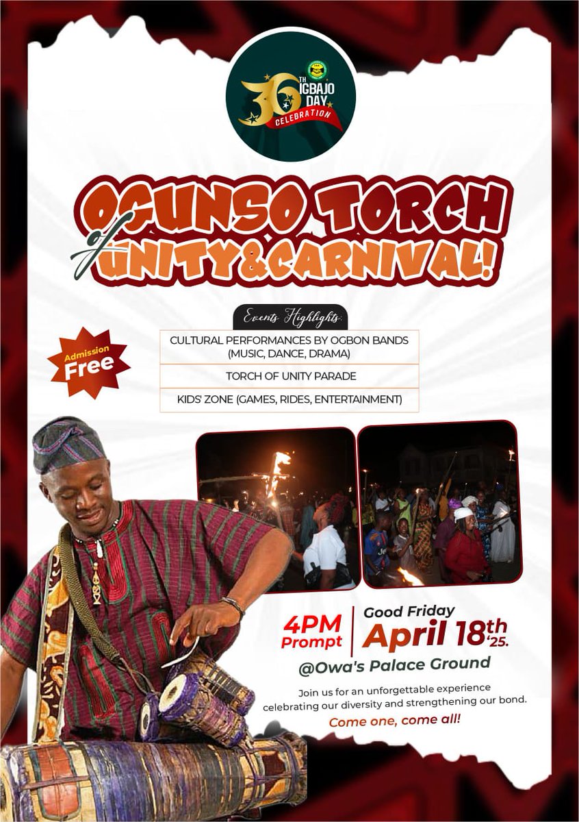 insideigbajo's tweet photo. Get ready for the most exciting and largest community carnival.

Ogunso Torch and Carnival. https://t.co/lYQFRstpT6