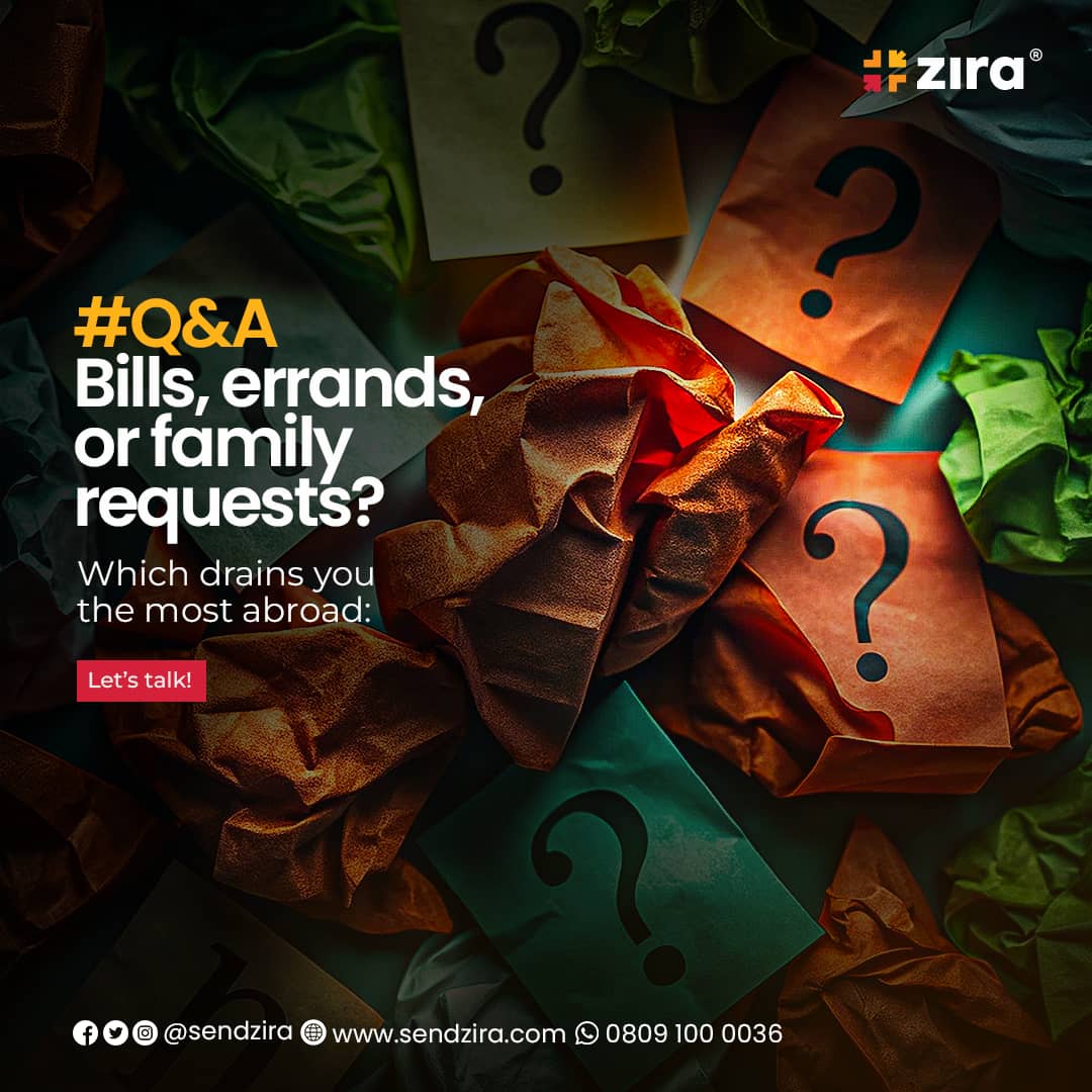 sendzira's tweet photo. Bills, running errands, family requests...  💰
𝑻𝒉𝒆 𝒔𝒕𝒓𝒖𝒈𝒈𝒍𝒆 𝒊𝒔 𝒓𝒆𝒂𝒍.

What’s your biggest stress abroad?😂😂🤷‍♀️

Let's gist 

#SendZira #diasporamessenger #errand #Nigerians #helpingnigeriansinthediaspora https://t.co/HYXGOWJP2s