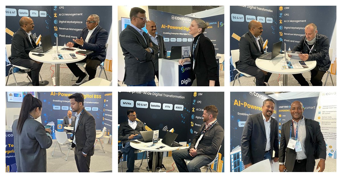 Covalensedigi's tweet photo. Incredible #MWC2025! Weโve enjoyed every moment, from insightful conversations to live demos of #Csmart, our AI-powered, 5G-ready #DigitalBSS platform. Still here! Visit us at #5K37.
Missed MWC? Book a demo: https://t.co/Tpp18hyJip
#DigitalTransformation #Telecommunications https://t.co/BCzyl0K7FD