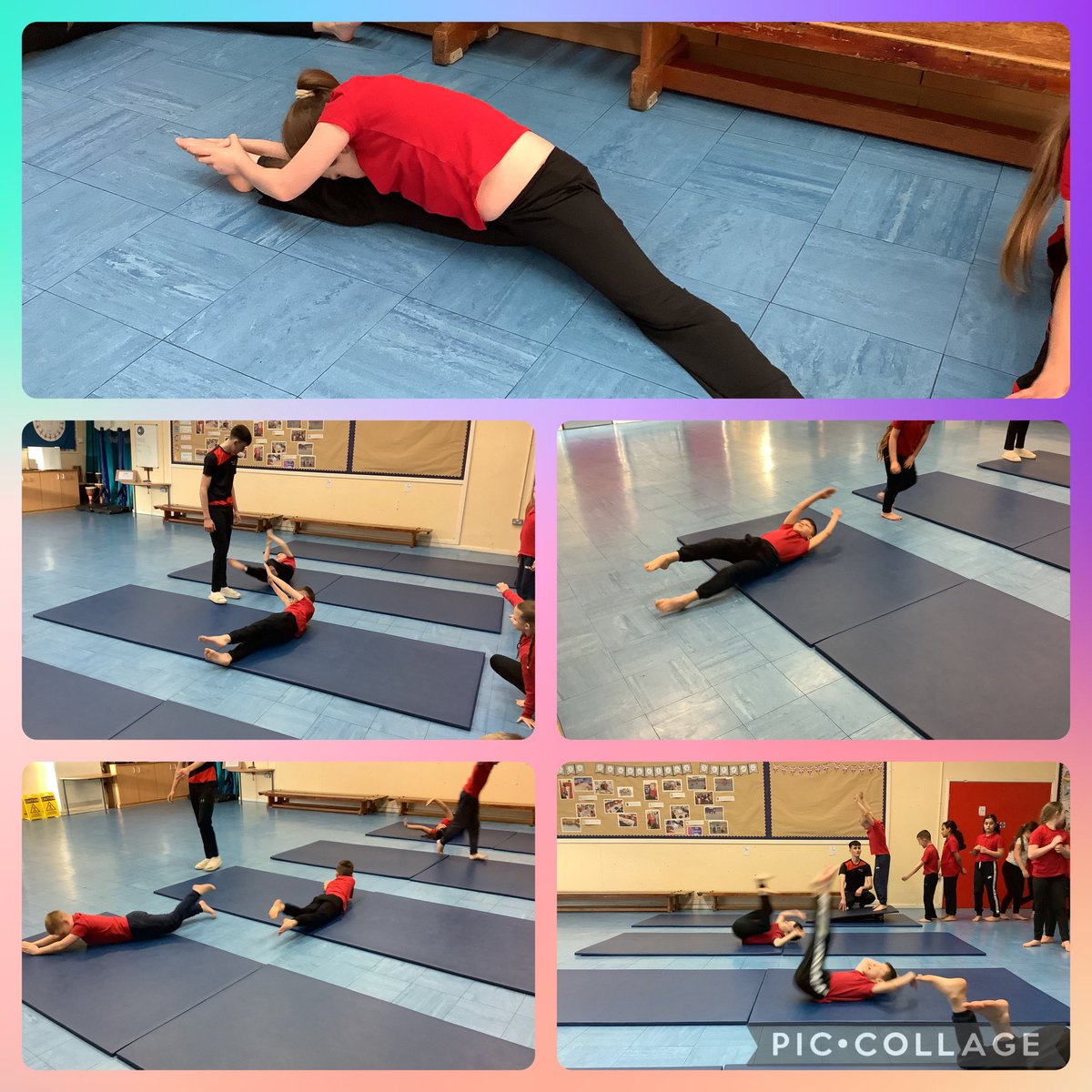 Practising our rolls in gymnastics with our coach Ben. <a href="/FallaParkSchool/">Falla Park Community Primary School</a>