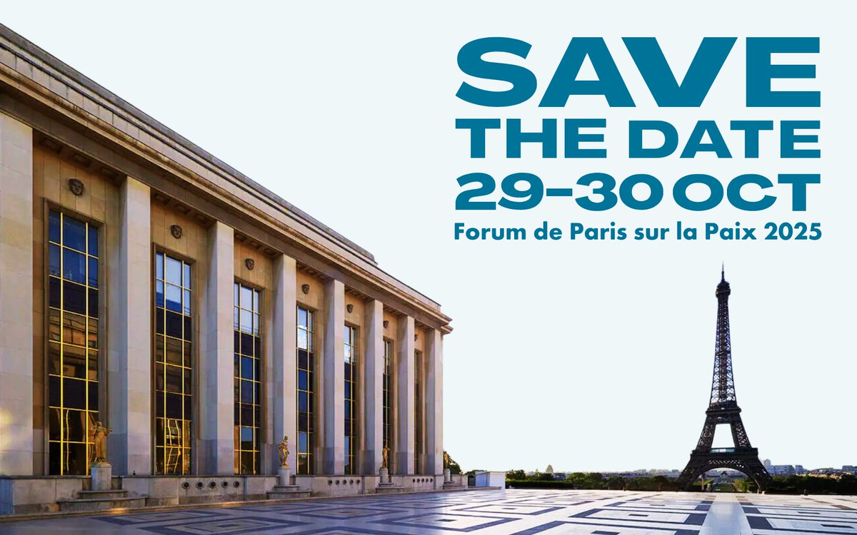 🗓️ NOUVELLES DATES, MÊMES AMBITIONS !

Le monde n'attend pas, et nous non plus. En 2025, le Forum de Paris sur la Paix revient plus tôt que d'habitude !

📍Rejoignez-nous les 29 et 30 octobre !
🔗 bit.ly/3QNaRx9