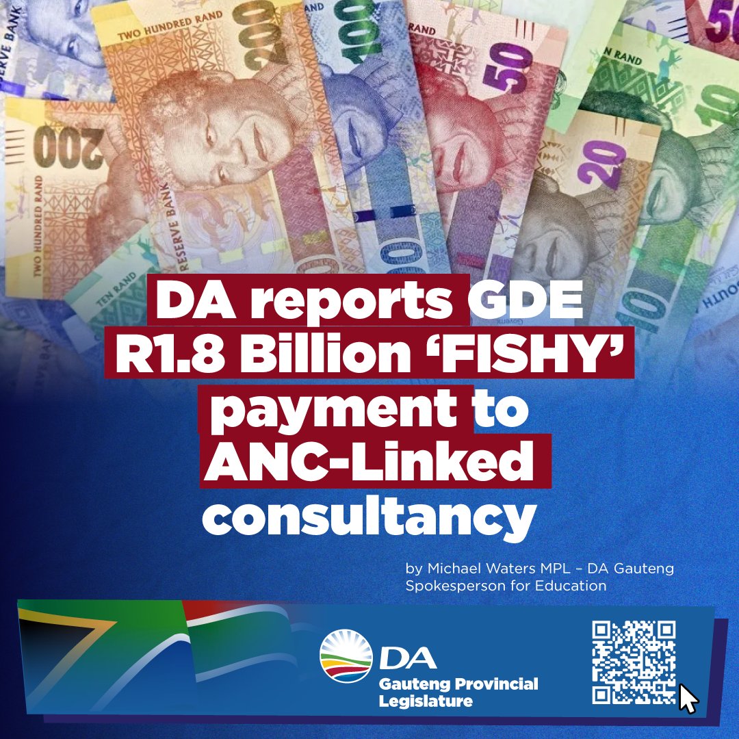 DA REPORTS GDE R1.8 BILLION ‘FISHY’ PAYMENT TO ANC-LINKED CONSULTANCY 
A suspicious R1.8 BILLION payment by the GDE to Matthew Goniwe School of Leadership and Governance (MGSLG)—an ANC-connected consultancy.
#DA_GPL #Corruption

Read: open.substack.com/pub/dagpl/p/da…