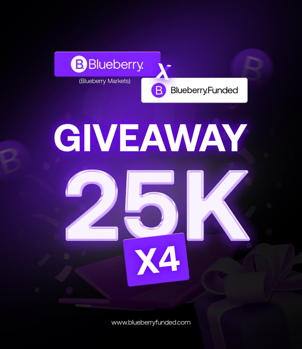 Blueberry Funded (@blueberryfunded) on Twitter photo 100k Blueberry Funded Giveaway Alert! 🚨
Win a Blueberry Funded 25k 2-Step Challenge Account today!
Do this to Enter the Giveaway:
1️⃣ Follow @blueberryfunded and <a href="/BlueberryMkts/">Blueberry.</a>
2️⃣ Quote and Repost this with something you like about Blueberry Funded
3️⃣ Mention three of your 100k Blueberry Funded Giveaway Alert! 🚨
Win a Blueberry Funded 25k 2-Step Challenge Account today!
Do this to Enter the Giveaway:
1️⃣ Follow @blueberryfunded and <a href="/BlueberryMkts/">Blueberry.</a>
2️⃣ Quote and Repost this with something you like about Blueberry Funded
3️⃣ Mention three of your