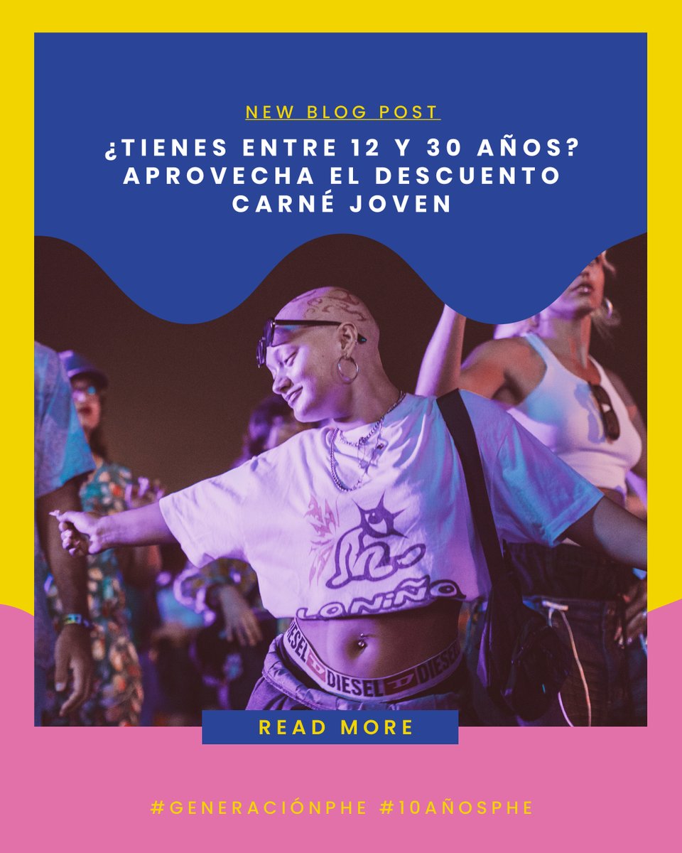 💛 Recuerda: la juventud baila con descuento 👉🏻 Consigue un 25% en tu abono Phe Festival 2025.

ℹ️ Info aquí: phefestival.es/descuento-carn…

✅ Requisitos: tener entre 12 y 30 años y poseer el Carné Joven Europeo (<a href="/CarneJovenCan/">Carné Joven Europeo en Canarias</a>).

#PHE2025 #GeneracionPhe #PuertoDeLaCruz