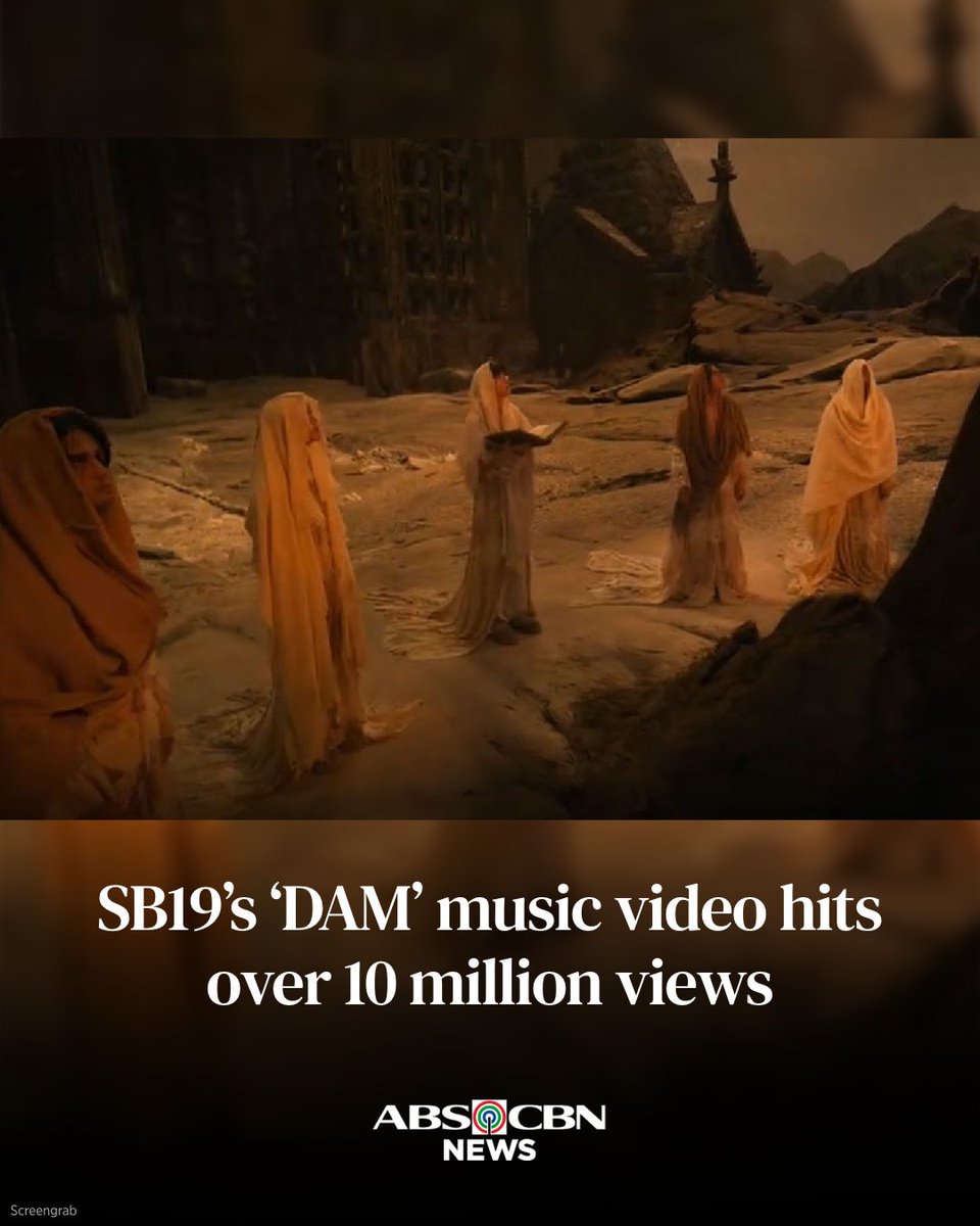 ABSCBNNews's tweet photo. Oh, DAM. ❤️‍🔥

@SB19Official's music video for its latest single "DAM" has garnered more than 10 million views on YouTube, less than a week since its release.

The song is part of the group's much-awaited "Simula At Wakas" EP set to drop on April 25.

Read: https://t.co/Gs9jbbIi2A https://t.co/8TBN1pMV2f