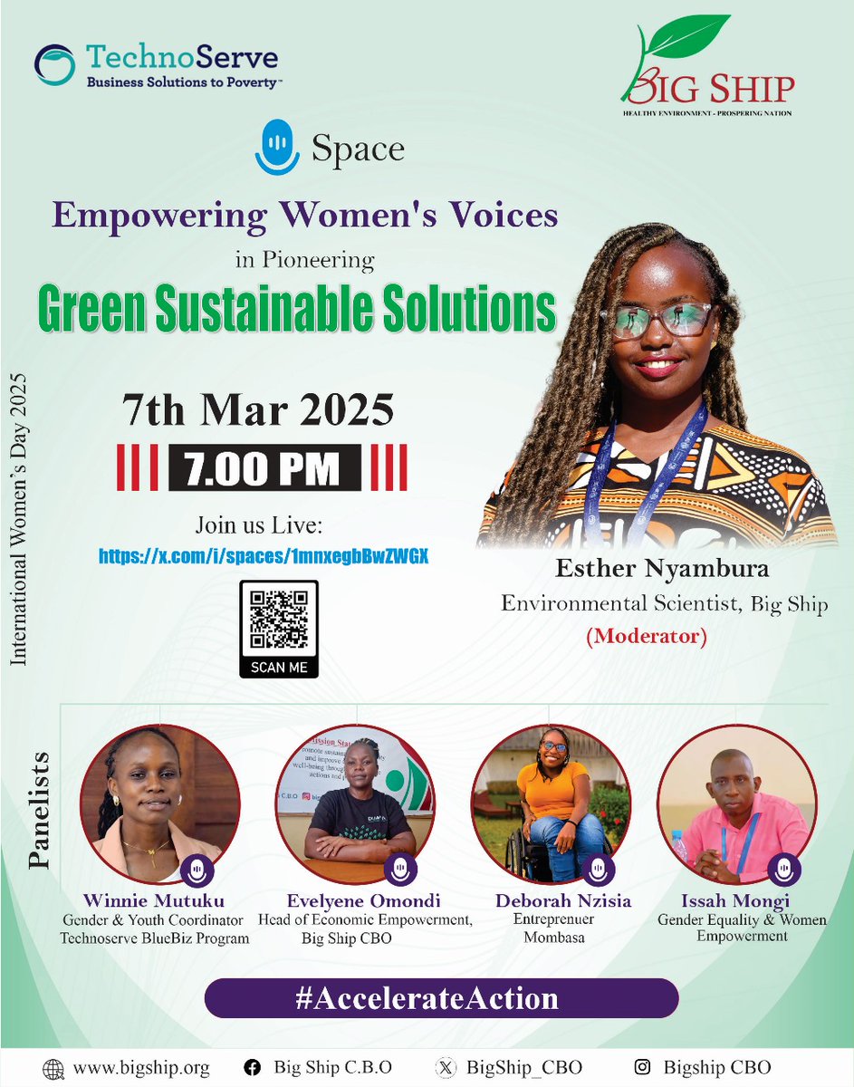 This #IWD2025, we are amplifying women's voices in Green Sustainable Solutions! 
Join us tomorrow for an engaging space discussion as we #AccelerateAction and Drive meaningful change!💪

#WomenInSustainability #GenderEquality