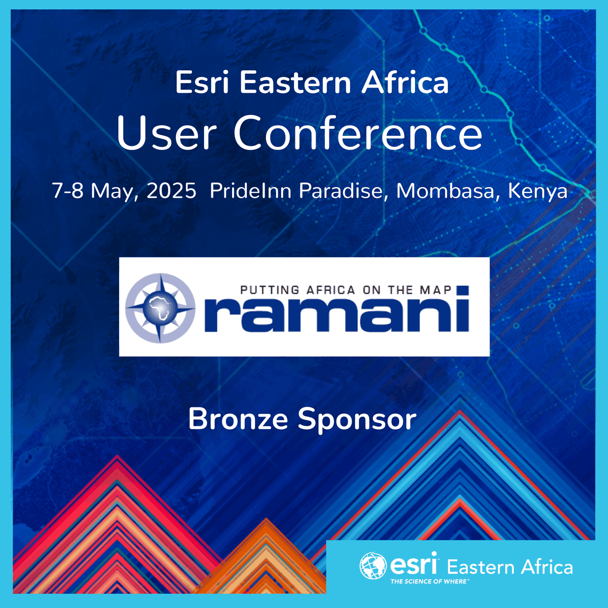 EsriEA's tweet photo. We're pleased to announce @Ramani_Group as a Bronze Sponsor of the #EAUC2025. They're putting Africa on the Map with professional land surveying, aerial photography, aerial LiDAR,online spatial data and GIS and mapping services. Meet them, Register  👉🏾 https://t.co/u0csqV0r9B https://t.co/SfhEbfKk1Z