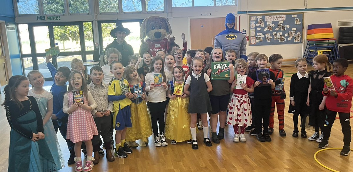 We have had a visit from <a href="/roversfoundfc/">Rovers Foundation FC</a>  and Donny Dog today to visit the children and deliver some books for <a href="/WorldBookDayUK/">World Book Day UK 📚</a>