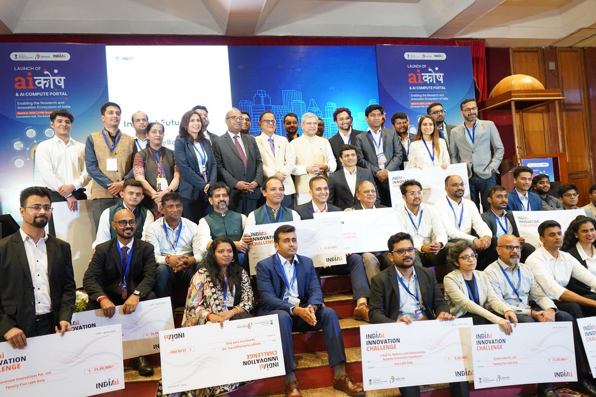 Ministry of Electronics & IT (@goi_meity) on Twitter photo 🏆Congratulations🏆
Kudos to all the teams who have made it to the 30 shortlisted ones for the next stage of IndiaAI Innovation Challenge. Your hard work is setting new benchmarks in AI innovation!
#DigitalIndia #AIForGood <a href="/narendramodi/">Narendra Modi</a> <a href="/PMOIndia/">PMO India</a> <a href="/AshwiniVaishnaw/">Ashwini Vaishnaw</a> <a href="/JitinPrasada/">Jitin Prasada जितिन प्रसाद</a> 🏆Congratulations🏆
Kudos to all the teams who have made it to the 30 shortlisted ones for the next stage of IndiaAI Innovation Challenge. Your hard work is setting new benchmarks in AI innovation!
#DigitalIndia #AIForGood <a href="/narendramodi/">Narendra Modi</a> <a href="/PMOIndia/">PMO India</a> <a href="/AshwiniVaishnaw/">Ashwini Vaishnaw</a> <a href="/JitinPrasada/">Jitin Prasada जितिन प्रसाद</a>