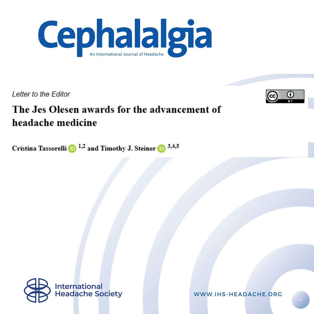 Annoucment of the Jes Olesen Awards.
The International Headache Society (IHS) has announced the launch of the annual Jes Olesen Awards. Two awards will be granted each year, recognising outstanding original contributions in each of clinical and basic science research.
Read the
