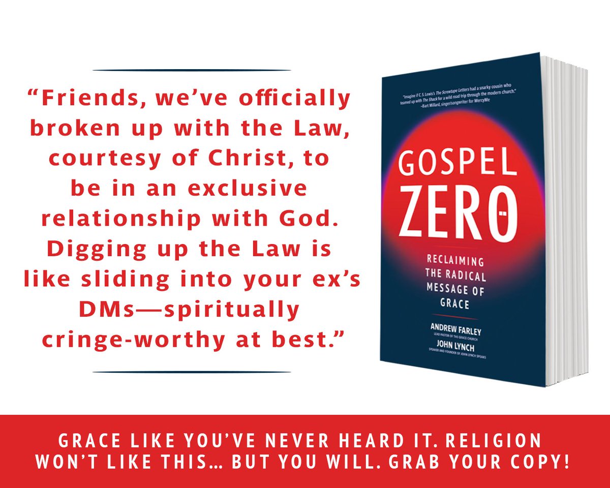 DrAndrewFarley's tweet image. a.co/d/fYRg55L

“Friends, we’ve officially broken up with the Law, courtesy of Christ, to be in an exclusive relationship with God. Digging up the Law is like sliding into your ex’s DMs—spiritually cringe-worthy at best.”

Grace Like You’ve Never Heard It. Religion Won’t…