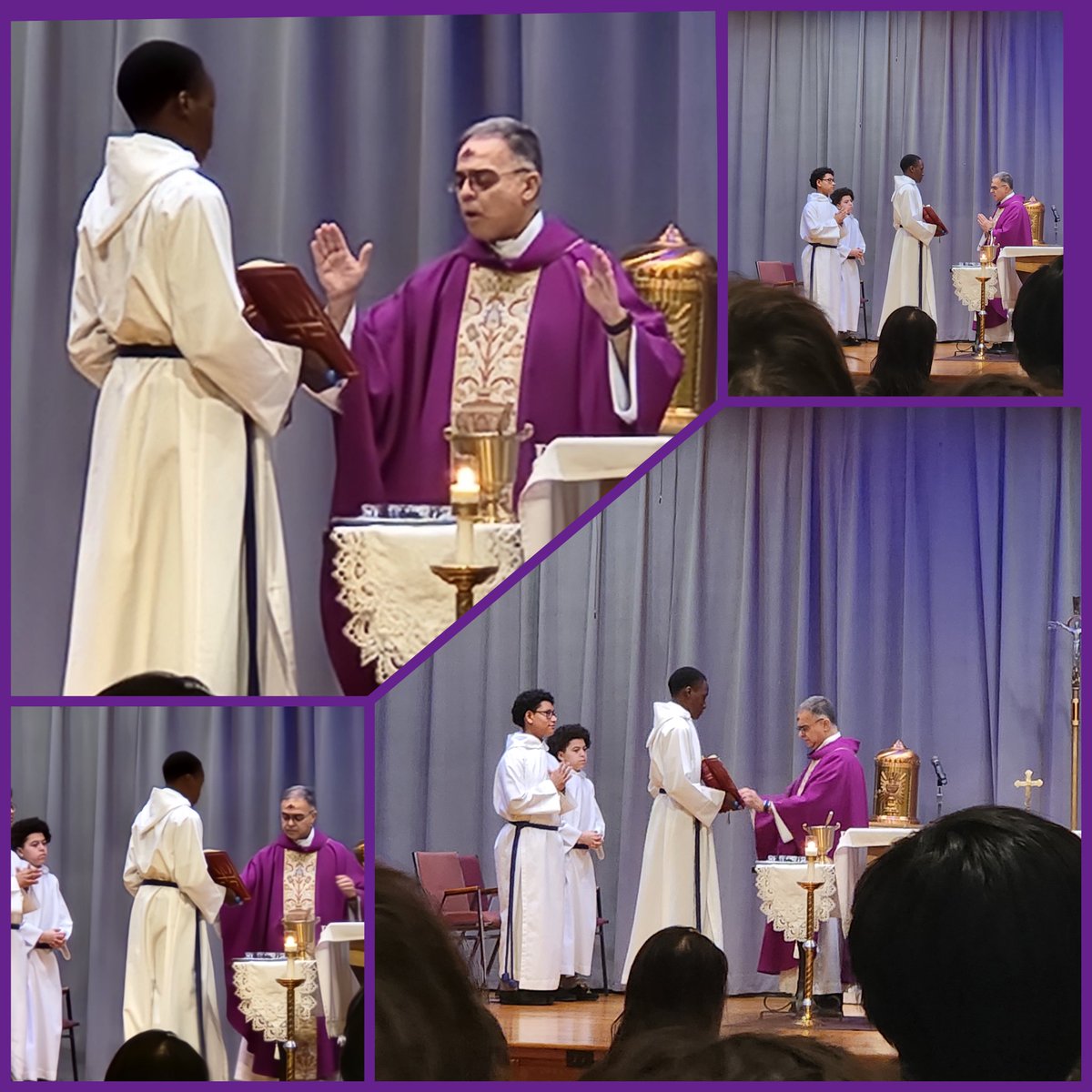StRayElementary's tweet image. Yesterday, we celebrated Ash Wednesday and the beginning of the season of Lent.  Fr. Cruz spoke to the community about three key principles of Lent: Prayer, Fasting, and Almsgiving. As we journey through this sacred season, let us remember to embrace all three. 
@ArchNY_Schools