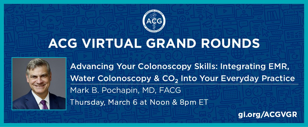 ACG (@amcollegegastro) on Twitter photo TODAY at Noon & 8pm ET: ACG Virtual Grand Rounds —
Dr. <a href="/MarkPochapin/">Mark B. Pochapin, MD</a> on Advancing Your Colonoscopy Skills: Integrating EMR, Water Colonoscopy, and CO₂ Into Your Everyday Practice!
➡️ gi.org/ACGVGR
<a href="/NYULH_GastroHep/">Gastroenterology & Hepatology | NYU Langone Health</a> <a href="/nyulangone/">NYU Langone Health</a> TODAY at Noon & 8pm ET: ACG Virtual Grand Rounds —
Dr. <a href="/MarkPochapin/">Mark B. Pochapin, MD</a> on Advancing Your Colonoscopy Skills: Integrating EMR, Water Colonoscopy, and CO₂ Into Your Everyday Practice!
➡️ gi.org/ACGVGR
<a href="/NYULH_GastroHep/">Gastroenterology & Hepatology | NYU Langone Health</a> <a href="/nyulangone/">NYU Langone Health</a>