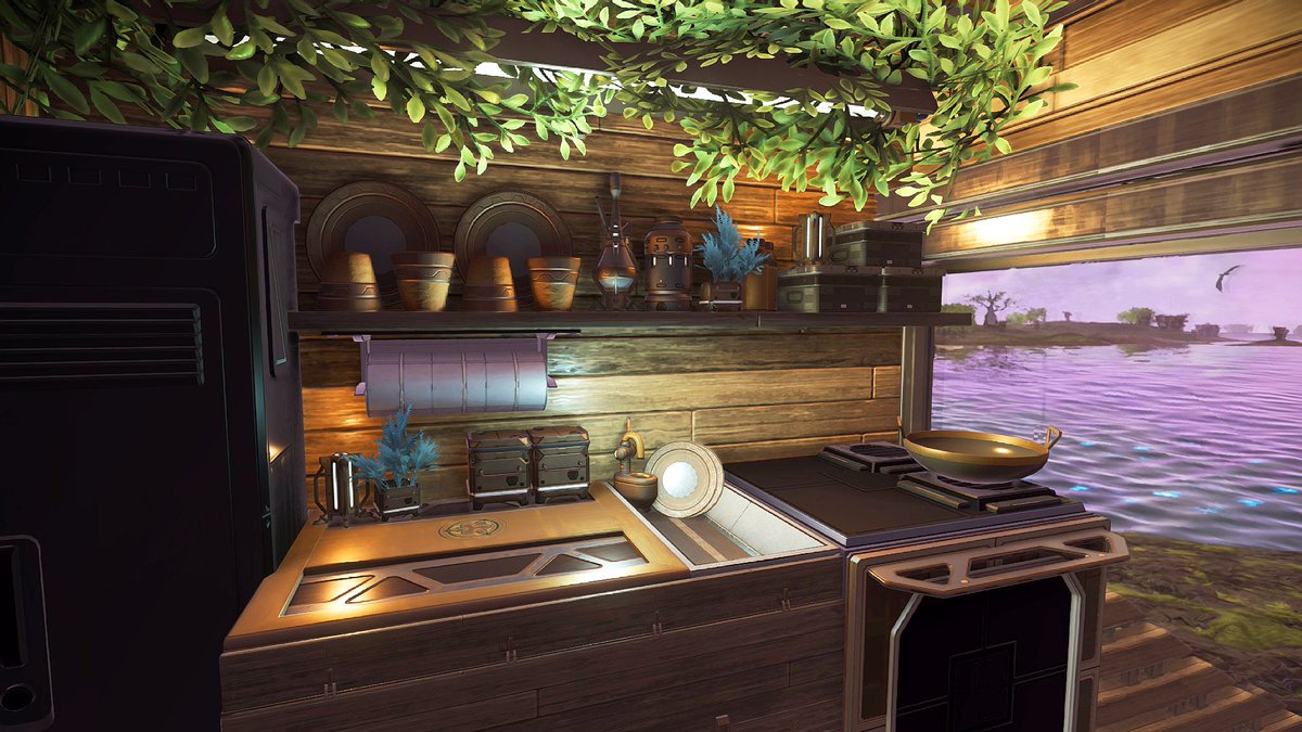 smallbutspacey's tweet image. Tiny kitchen in a tiny home. 🪴 #NoMansSky #WIP