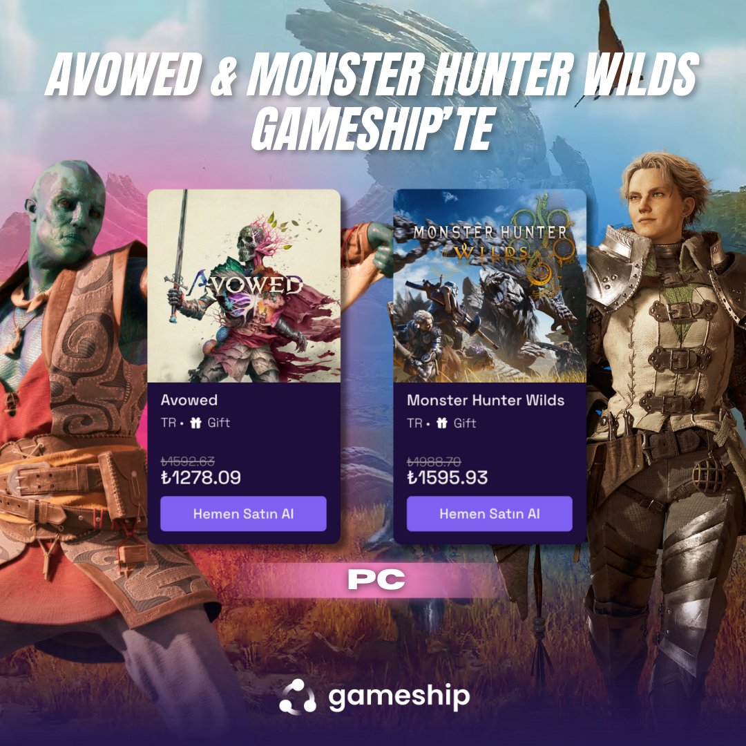 Yeni çıkan Avowed ve Monster Hunter Wilds Gameship'te! 

Gameship.io ile Steam'den gift olarak aldığın oyunlar her  zaman %20 daha uygun fiyatlı!