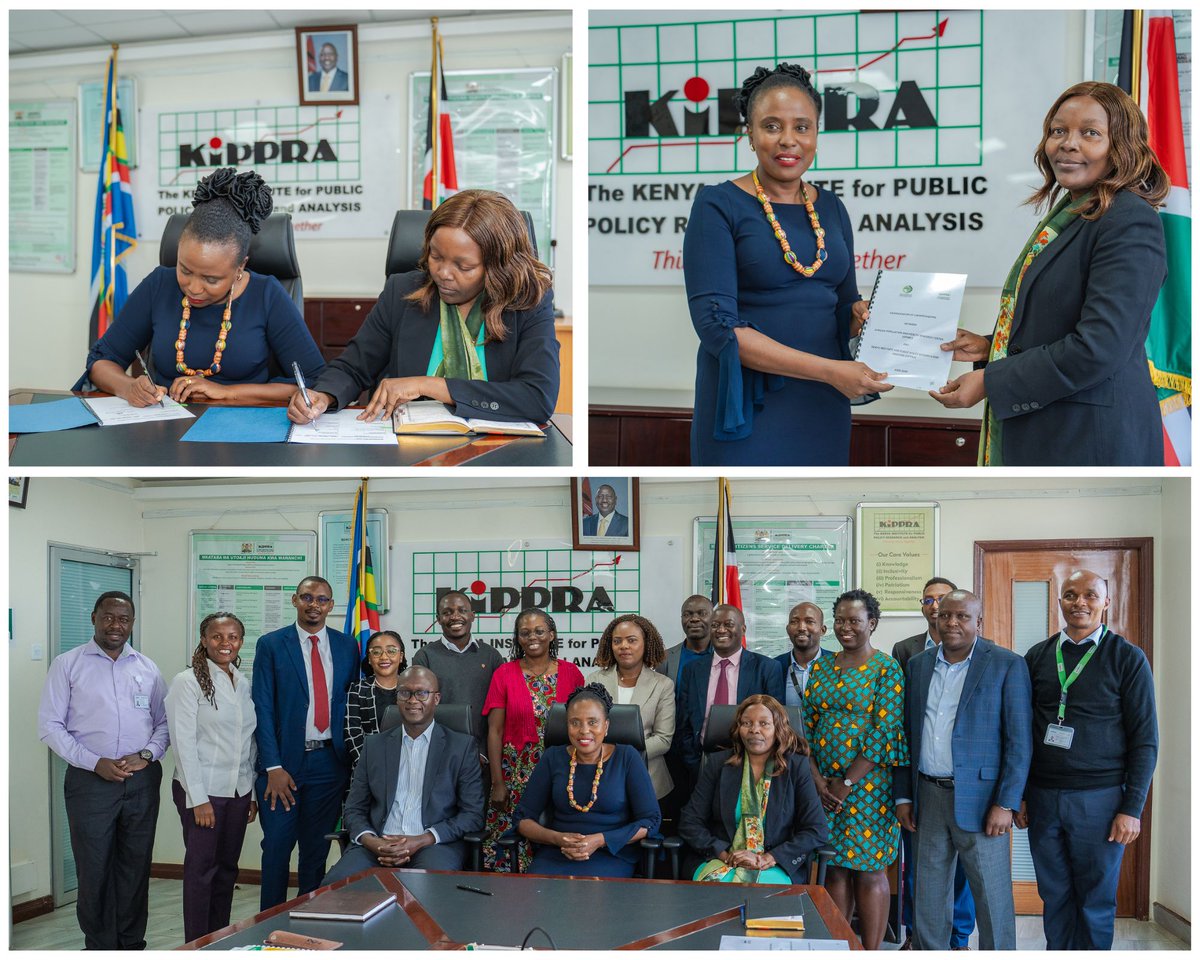 Today, APHRC and the Kenya Institute for Public Policy Research and Analysis (<a href="/KIPPRAKENYA/">KIPPRA</a>) signed an MoU to provide a framework for collaboration on research and policy analysis. KIPPRA was represented by Dr. Eldah Onsomu, Acting Executive Director, and APHRC by our Executive