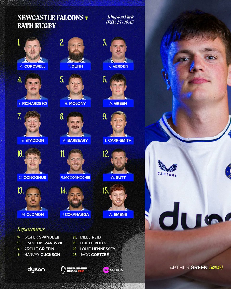 A nice balance of youth and experience for our semi final at Kingston Park. 

🔵⚫️⚪️