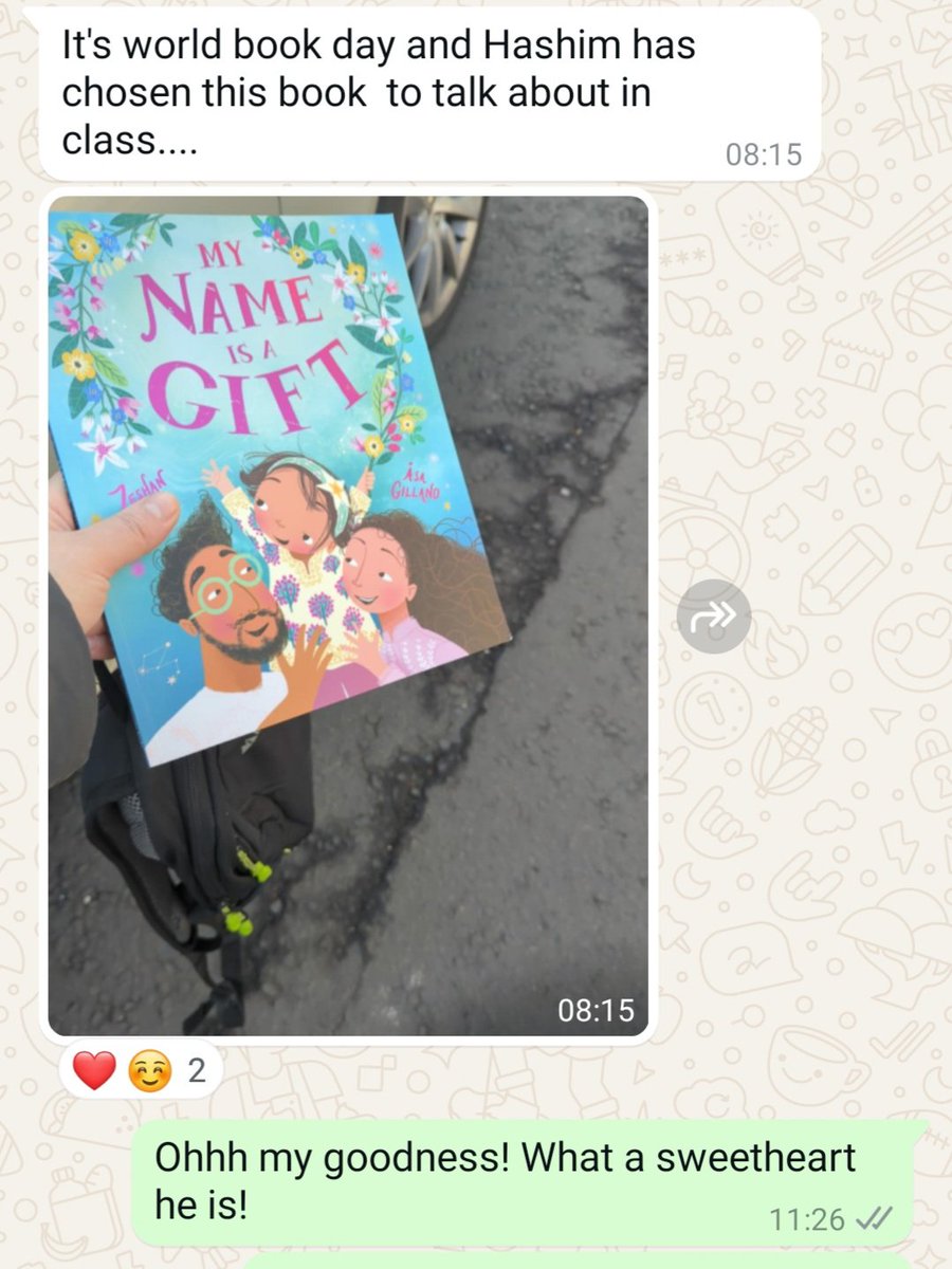 Zeshan Akhter (@ze_shanakhter) on Twitter photo It made my day to find out that my friend's son chose to talk about my picture book "My Name is a Gift" for #worldbookday2025 in class! ❤ 😍
<a href="/templarbooks/">Templar Books</a> <a href="/AsaGilland/">Asa Gilland</a> It made my day to find out that my friend's son chose to talk about my picture book "My Name is a Gift" for #worldbookday2025 in class! ❤ 😍
<a href="/templarbooks/">Templar Books</a> <a href="/AsaGilland/">Asa Gilland</a>