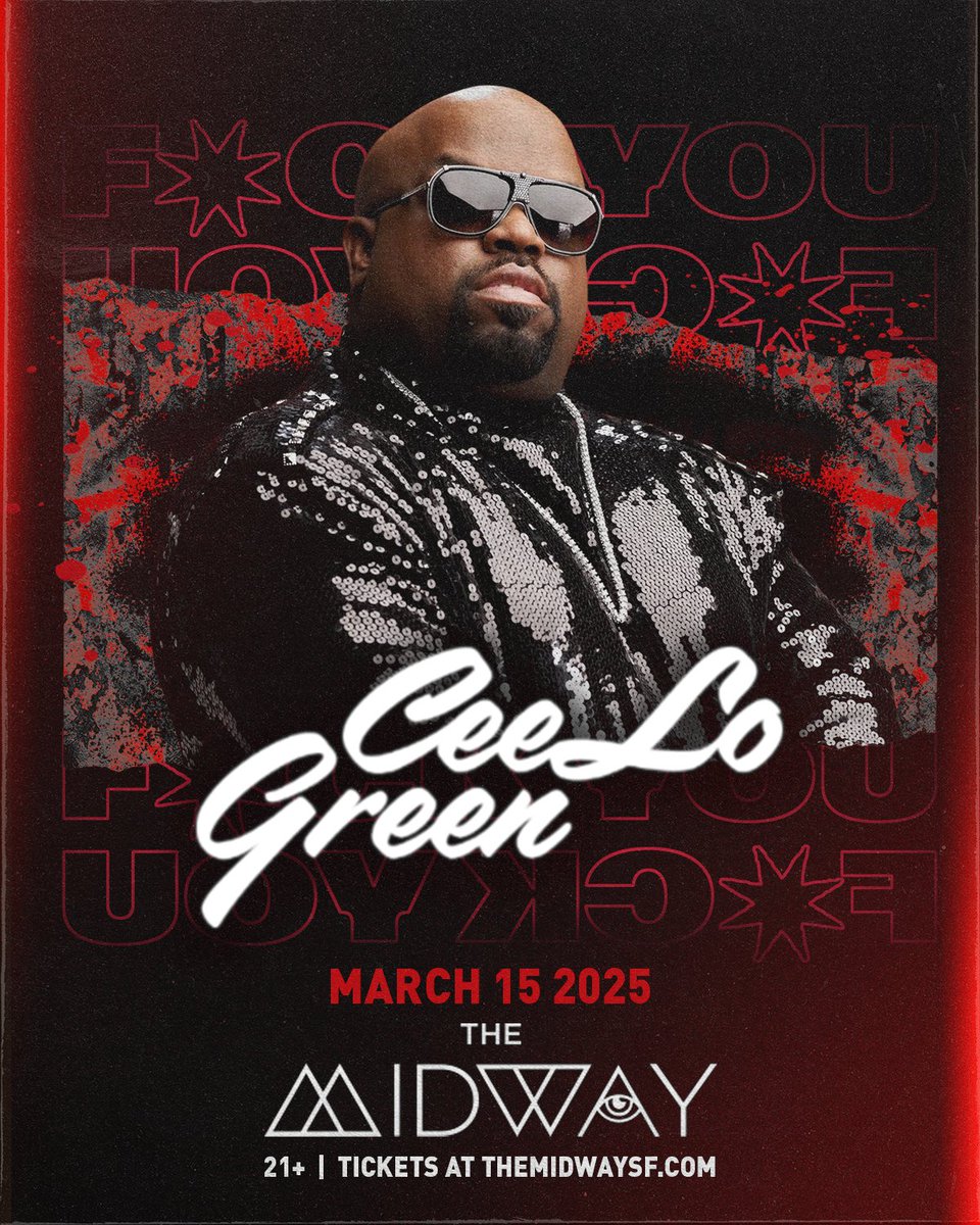 ToastedLife's tweet image. Ceelo Green is having a concert at the Midway on march 15th! Use the discount code "TOASTED" for discounted tickets. Hope you all can make it! tixr.com/e/132606