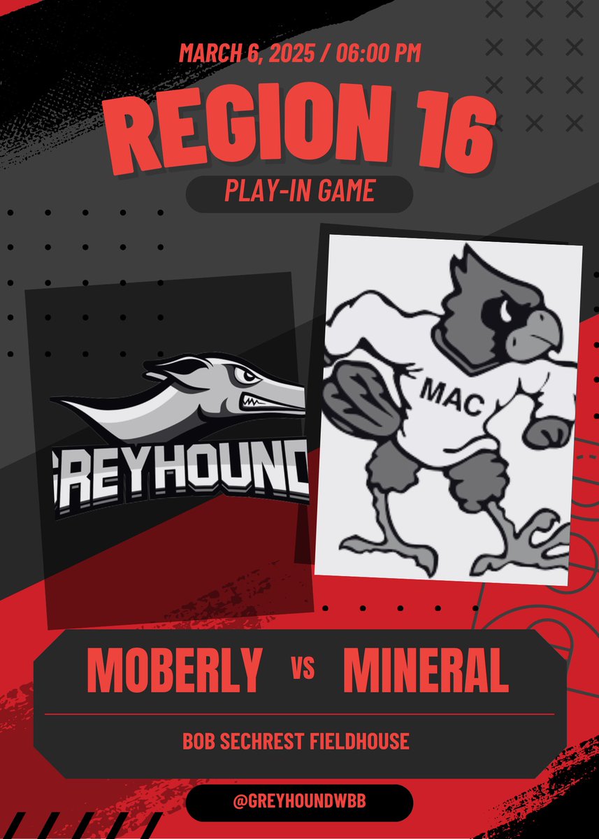 GreyhoundWBB's tweet image. It’s tournament time! Tonight the Greyhounds take on Mineral Area in the Region 16 Tournament Play-In Game! The winner will go on to play Three Rivers.