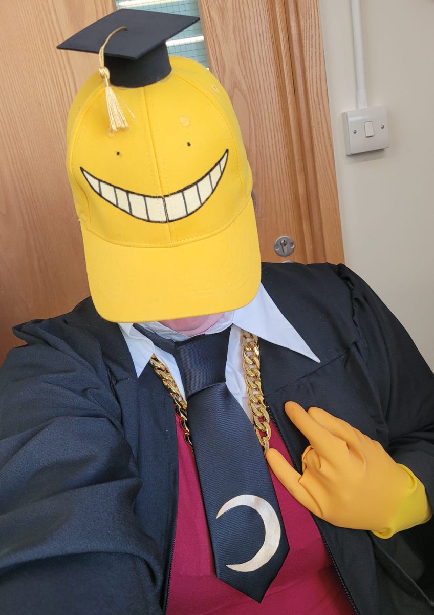 OrchardSB's tweet photo. We didn't have a librarian for #WorldBookDay2025! She seemed to have been replaced by Koro-Sensei from Assassination Classroom 🤔 https://t.co/7VaCKhvSii