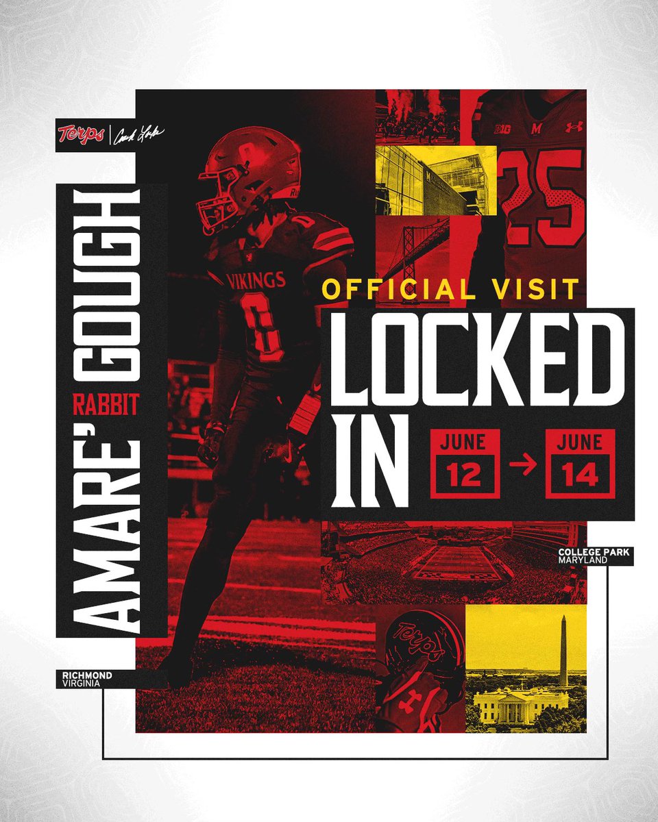 Amare’(Rabbit) Gough 4⭐️ (@amaregough) on Twitter photo Another Official Visit locked in with <a href="/TerpsFootball/">Maryland Football</a> can’t wait!! 🐢🐢!!
<a href="/CoachLocks/">Michael Locksley</a> <a href="/Latrell__Scott/">Latrell Scott</a> Another Official Visit locked in with <a href="/TerpsFootball/">Maryland Football</a> can’t wait!! 🐢🐢!!
<a href="/CoachLocks/">Michael Locksley</a> <a href="/Latrell__Scott/">Latrell Scott</a>