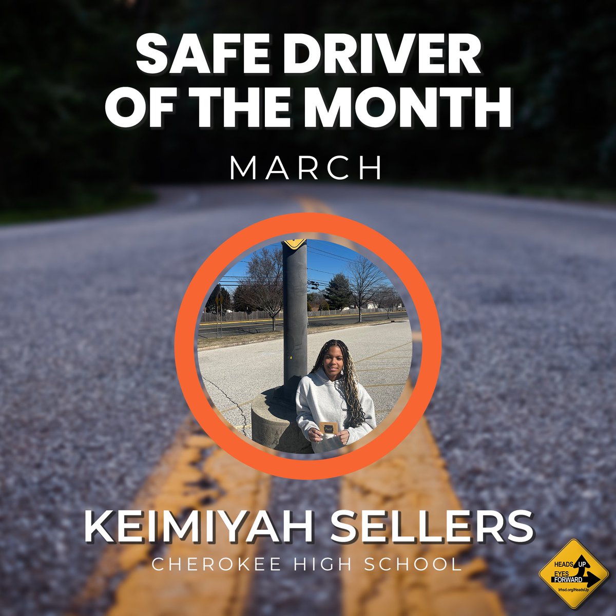 Congratulations to Keimiyah Sellers who won our Safe Driver of the Month Parking Spot <a href="/Cherokee_HS/">Always_a_Chief</a> 🎉🚗 Along with premium parking, Keimiyah also received a gift card from our friends at Bagelati!