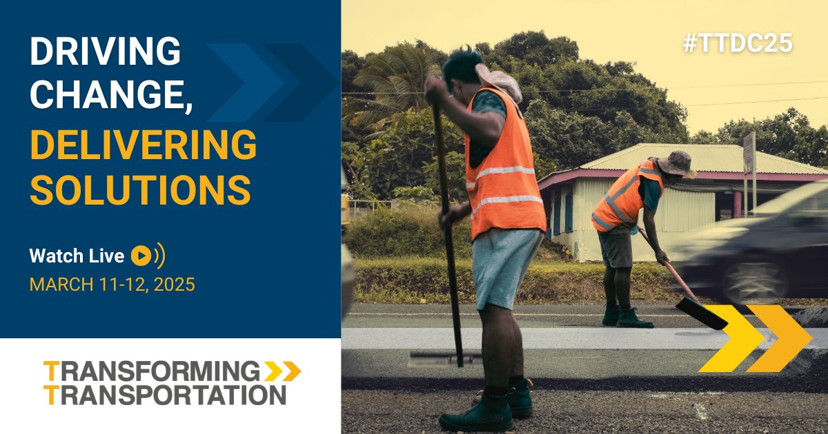 This year’s edition of Transforming Transportation will be all about concrete change and practical solutions. 

Join #TTDC25 LIVE on March 11-12 to explore the skills, policies, and resources that can help make better transport a reality: wrld.bg/jKua50V7Qf5