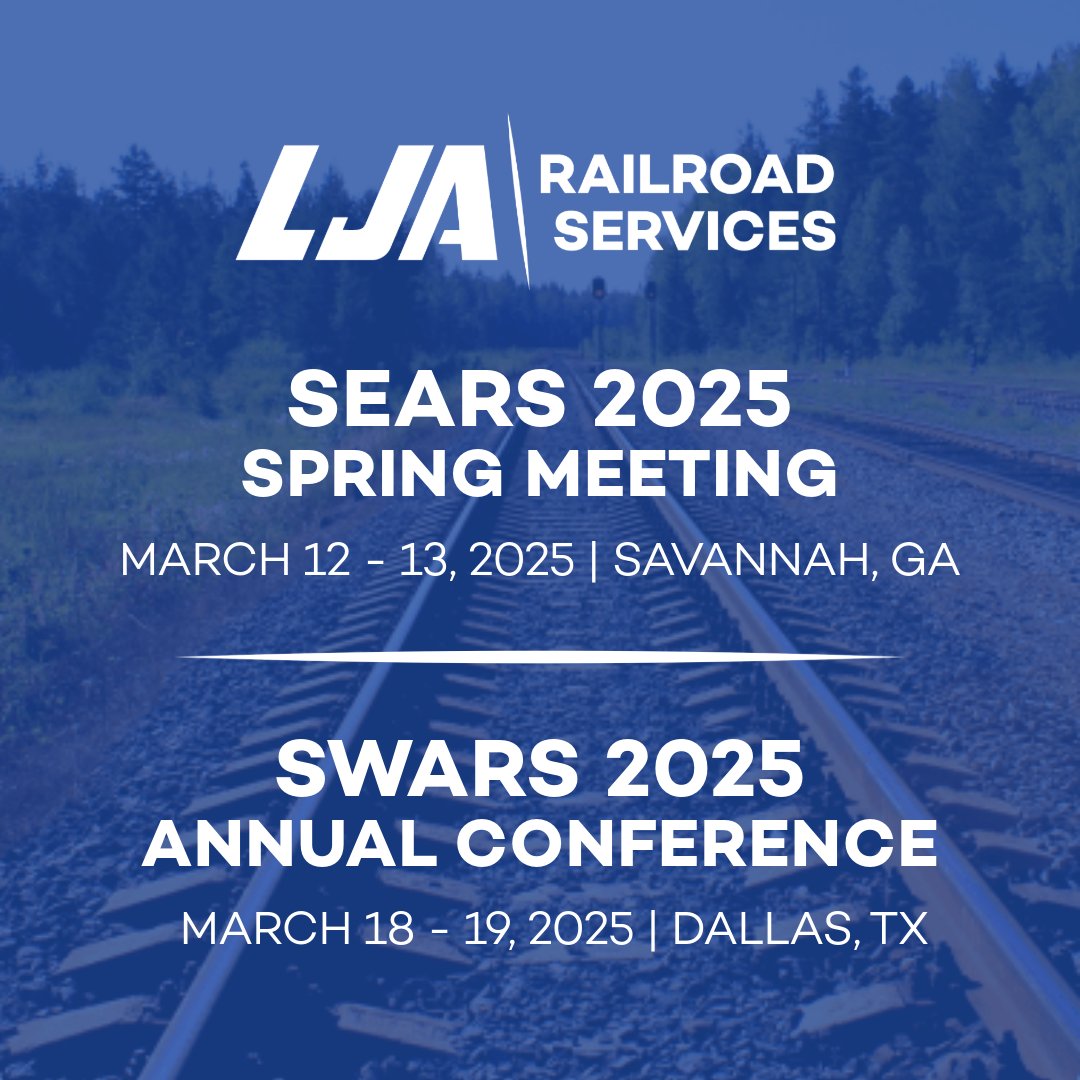 RAIL EVENTS 🚂 &gt;&gt;&gt; Our Rail professionals are gearing up for an exciting couple of weeks! We’ll be at the SEARS Spring Meeting next week and then off to the SWARS Annual Conference the following week.
#RailServices #SEARS #SWARS