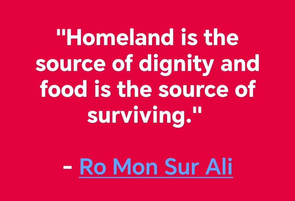 "Homeland is the source of dignity and food is the source of surviving." 

#Rohingya #Ration #Reduction #WFP #InternationalCommunity 
- Ro Mon Sur Ali