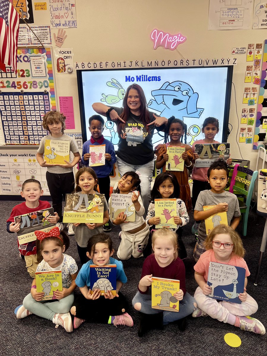 Mrs. Reimer’s kinders LOVE <a href="/MoWillems/">Mo Willems</a>! We “Read Mo!”
for Read Across America week. #itsaslaughterthing #mymisdreads #wearemckinney <a href="/The_Pigeon/">The Pigeon</a>