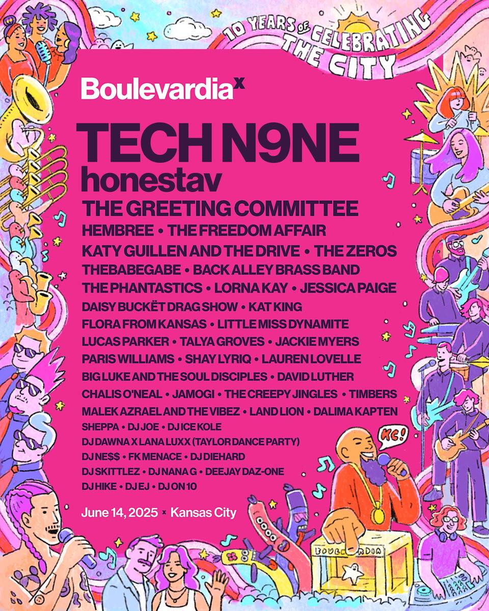 kcconcerts's tweet image. ANNOUNCED! @Blvdia X featuring @TechN9ne, #honestav, @TheGCBand, @hembreemusic, &amp;amp; more on June 14, 2025 at @CrownCenter!

Tix are on sale NOW: bit.ly/3Oljk7C

#kcconcerts #boulevardia