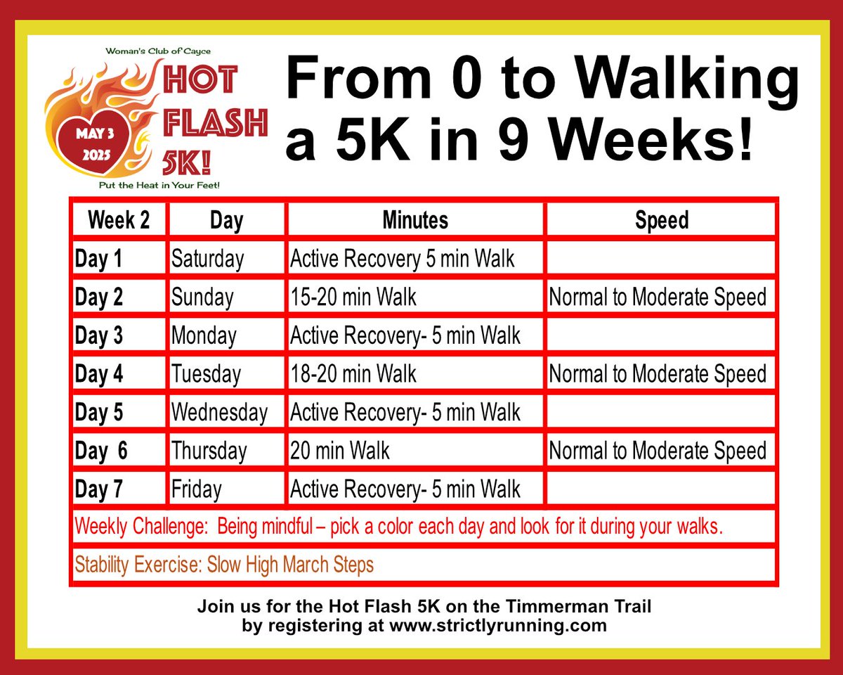 Week 2 of "From 0 to Walking a 5K in 9 Weeks is now available!