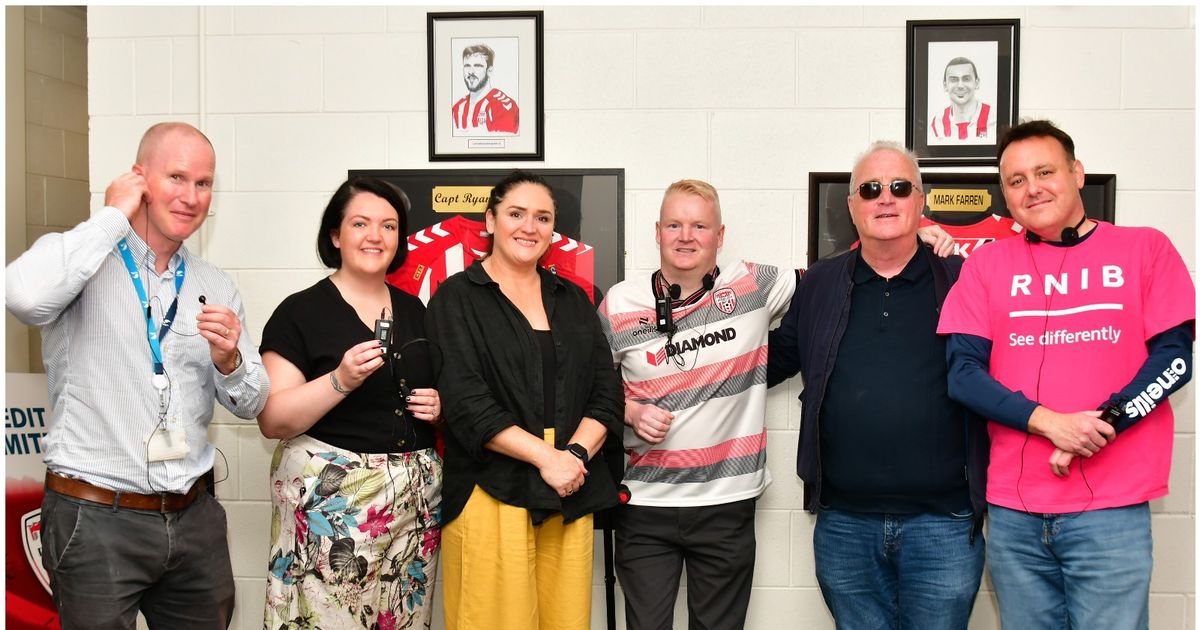 Dee Curran (@deecurran1) on Twitter photo Attending tomorrow's game between <a href="/derrycityfc/">Derry City FC</a> & <a href="/GalwayUnitedFC/">Gaillimh Aontaithe ๐ฑ๐ป</a> and require a headset for the audio descriptive commentary? Retrieve a receiver from <a href="/dcsdcouncil/">Derry Strabane Cncl</a> staff at the Mark Farren Stand control room, or email Rory.McCartney@rnib.org.uk in advance. #bythefansforthefans Attending tomorrow's game between <a href="/derrycityfc/">Derry City FC</a> & <a href="/GalwayUnitedFC/">Gaillimh Aontaithe ๐ฑ๐ป</a> and require a headset for the audio descriptive commentary? Retrieve a receiver from <a href="/dcsdcouncil/">Derry Strabane Cncl</a> staff at the Mark Farren Stand control room, or email Rory.McCartney@rnib.org.uk in advance. #bythefansforthefans