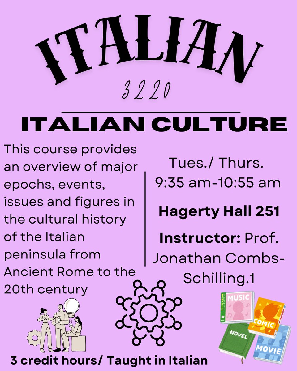 AUTUMN '25 COURSE OFFERING:
Italian 3220: Italian Culture

For more information, please visit the link below:
frit.osu.edu/autumn-2025-co…