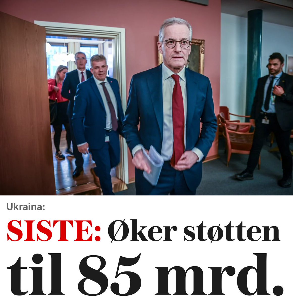85 milliarder.

Just like that.

Det er 850 ganger MER enn vi IKKE hadde råd til for å beholde distriktsskoler.

For ikke å snakke om hvor farlig dette er.

Mer krig er prioritet—Trump og fredsprosessen demoniseres.

Jeg vil av denne sinnsyke karusellen.